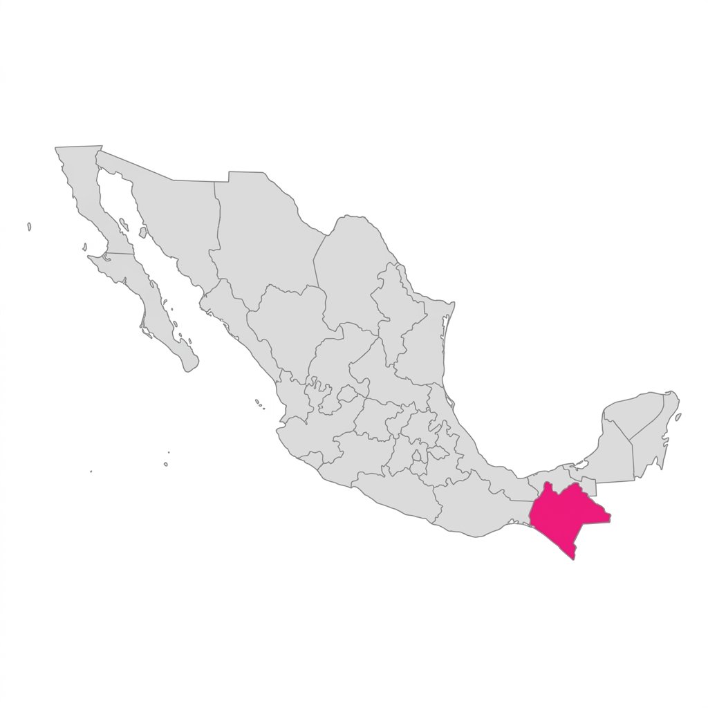 Mapa de México con Chiapas resaltado